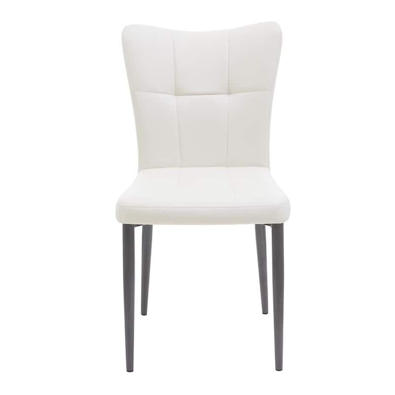 Set of 2 Kitchen & Dining Room Chairs, Modern Chairs with Upholstered Seat, High Back, Metal Legs Wingback Side Chairs