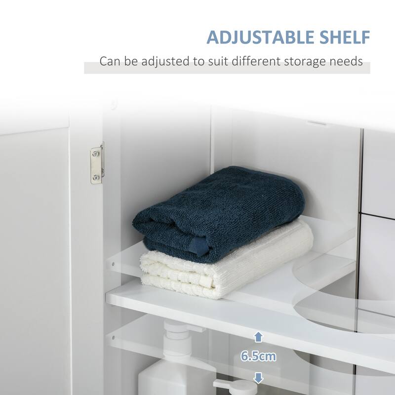 MDF Bathroom Storage Cabinet with Adjustable Shelf and U-Shaped Cut Fits Most Bathroom Styles - 23.5" W x 11.75" D x 23.5" H