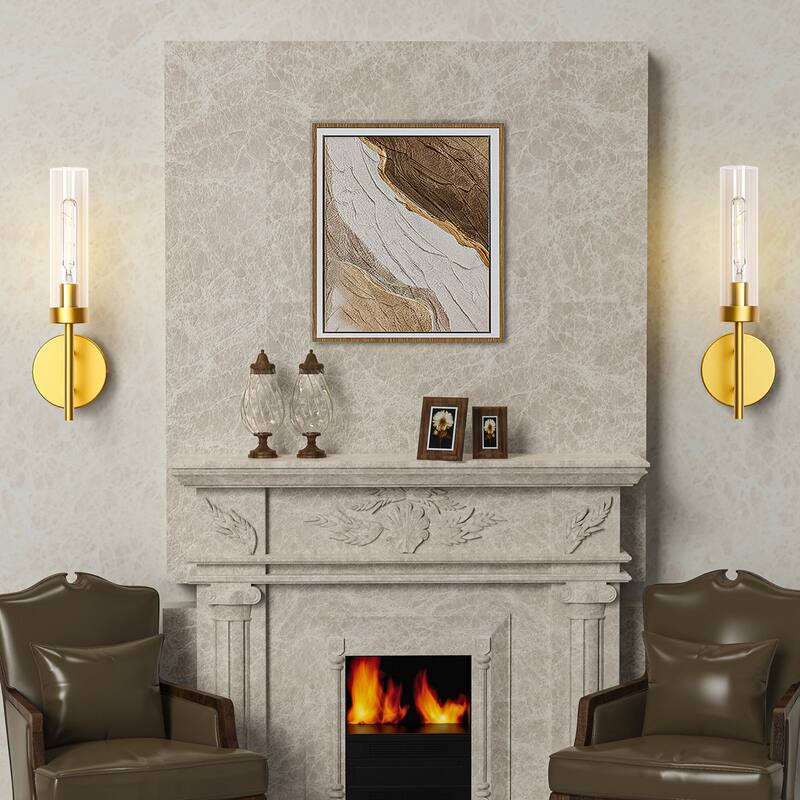 Modern Wall Sconce 2-Pack Wall Lighting Glass Lampshade