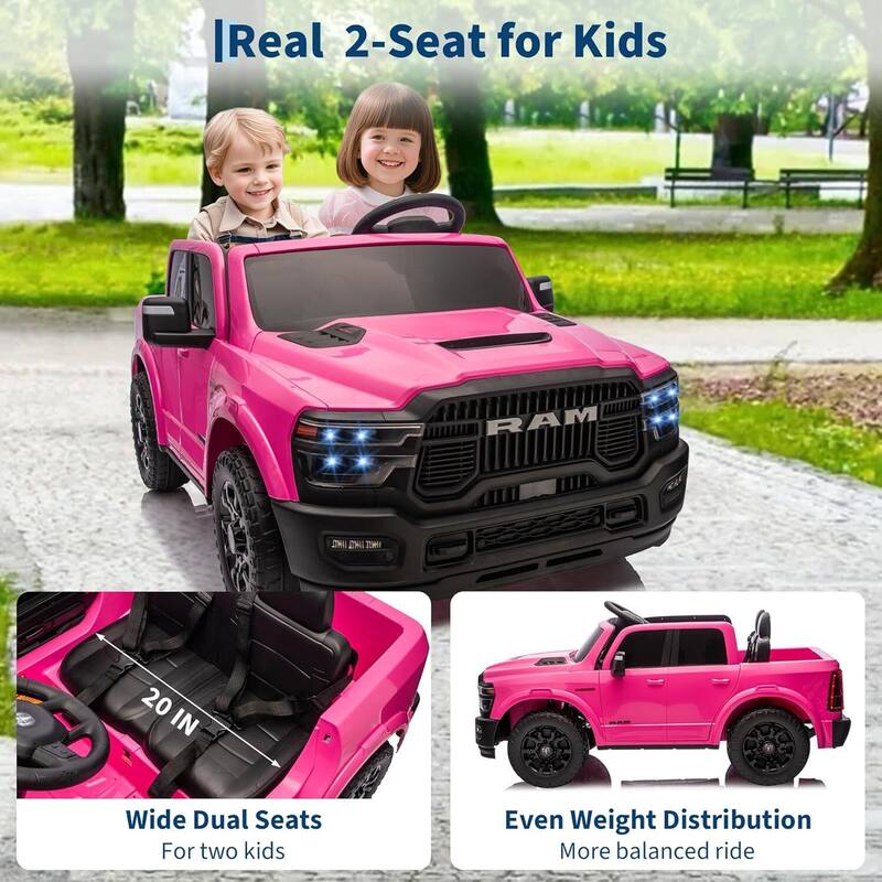2 Seater Electric Car for Kids, 24v Ride on Truck Toy for Kids Best Gift