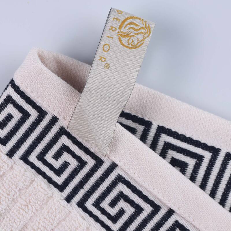 Superior Athens Cotton Floral Border Greek Key 3-Piece Towel Set