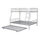 preview thumbnail 15 of 25, Industrial Modern Full XL Over Queen Metal Bunk Bed with Trundle, Save Space or Split Into 2 Beds, Crafted For Safety, Black