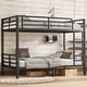 preview thumbnail 1 of 8, Metal Twin XL over Twin XL Bunk Bed for Teens and Adults,Space-Saving/Noise Reduced/No Box Spring Needed, Black Black