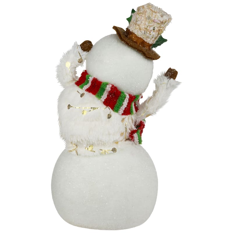 Smiling and Waving Snowman Christmas Figurine - 11.25"