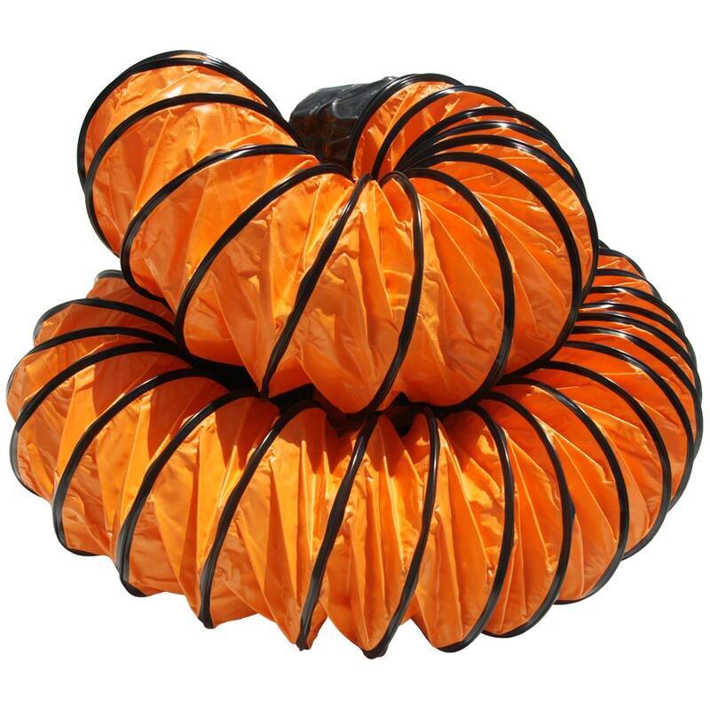 Rubber-Cal "Air Ventilator Orange Ventilation Duct Hose - 16" ID x 25' Length Hose (Fully Stretched) - 16x300