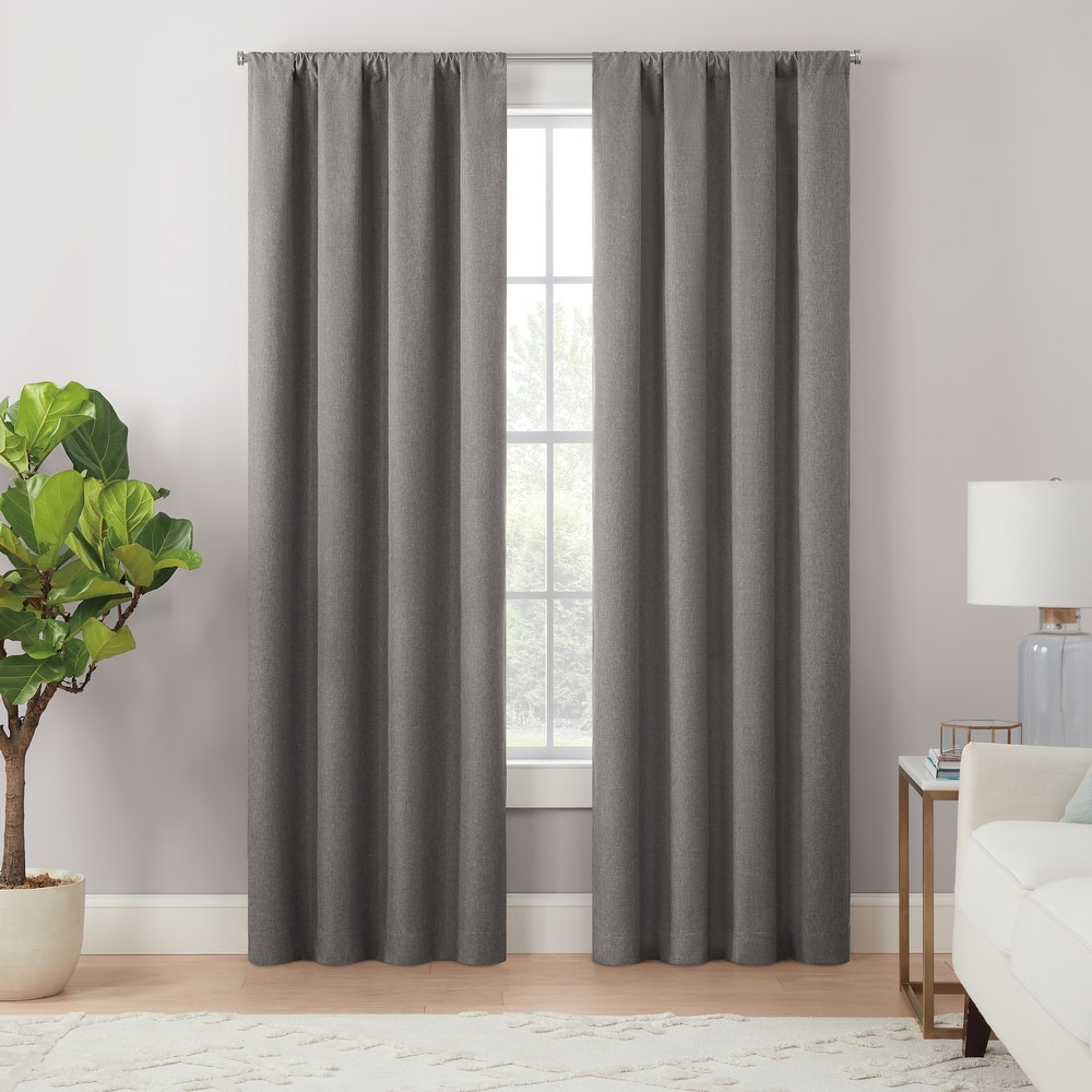 Eclipse Cannes Magnitech 100% Blackout Curtain, Rod Pocket Window Curtain Panel, Seamless Magnetic Closure (1 Panel)