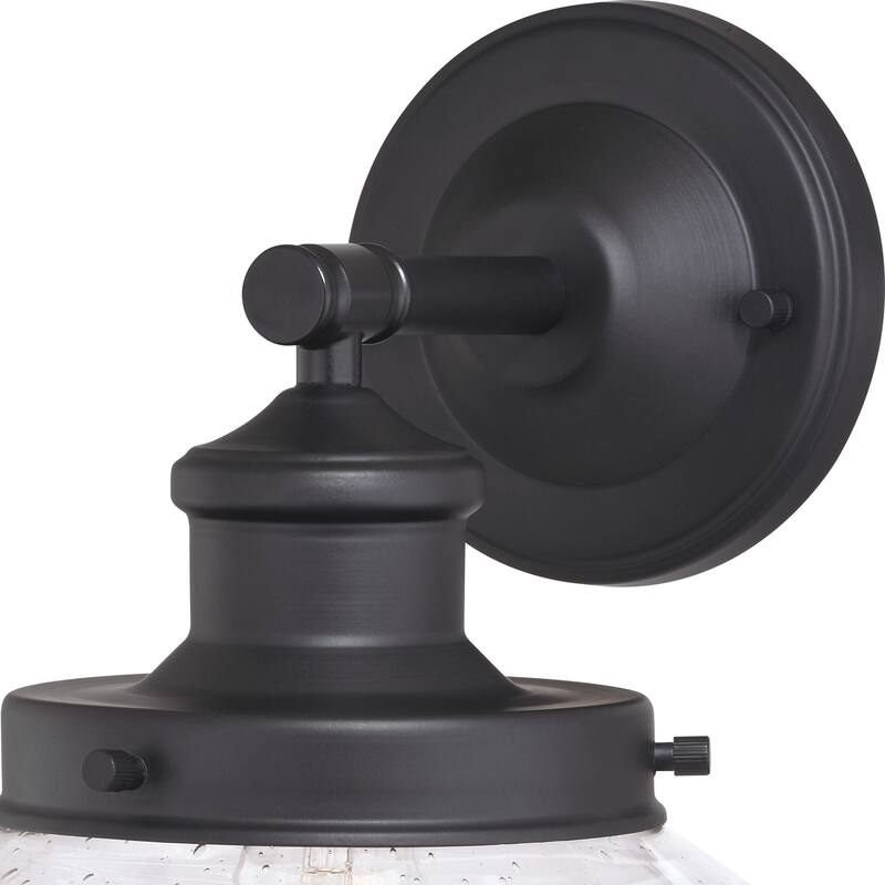 Collins Black Clear Glass Outdoor 1-light Wall Lantern