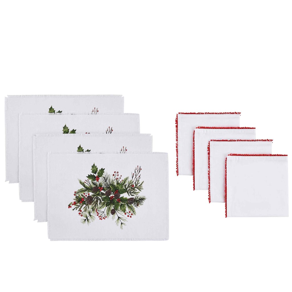 Avanti Linens Pine & Ivy 4-Pack Placemat & 4-Pack Napkin Set
