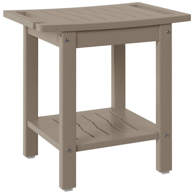 Anapolis Poly Shower Bench - Weathered Wood