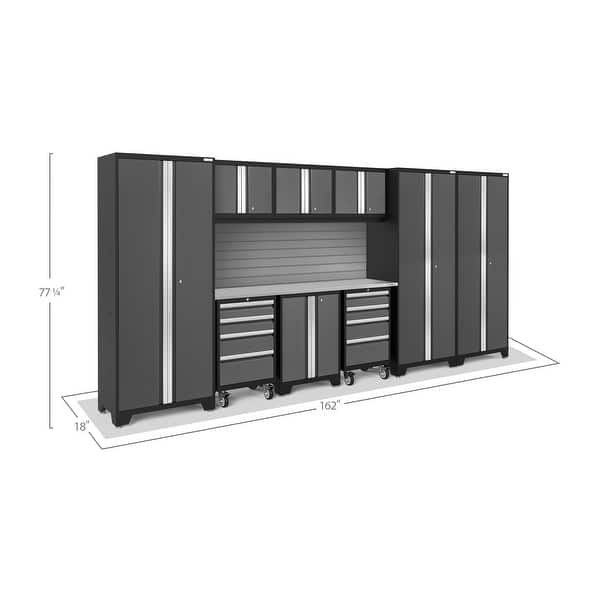 dimension image slide 5 of 9, NewAge Products Bold Series 10-pc. Steel Garage Cabinet Set