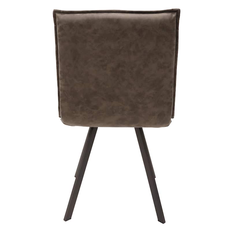 Wesley Modern Leather Dining Chair With Metal Legs Set of 4 by LeisureMod