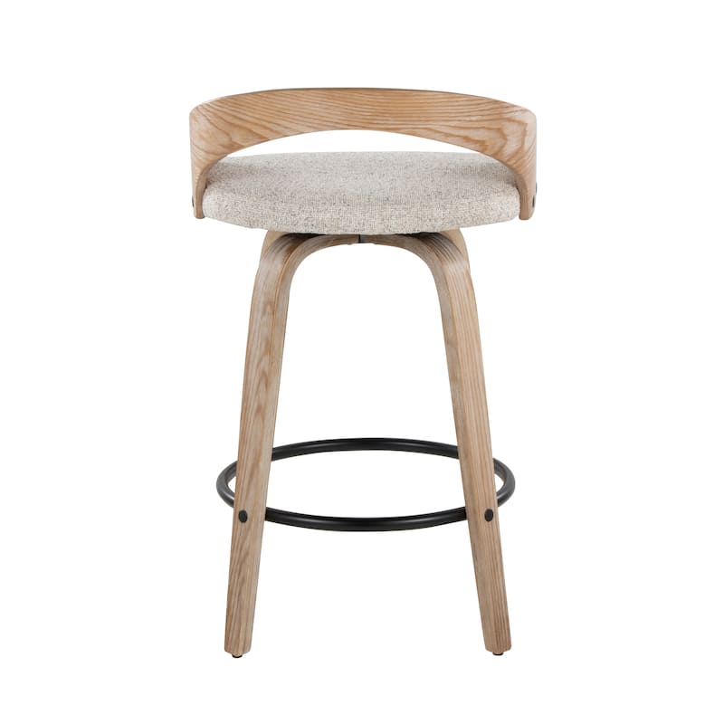 Carson Carrington Stavanger 26" Fixed-Height Counter Stool with Bent Wood Legs & Round Footrest (Set of 2)