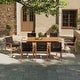 preview thumbnail 3 of 14, 9-Piece Extendable Patio Dining Set with Acacia Wood Table & 6 Breathable Mesh Chairs, Outdoor Furniture Set