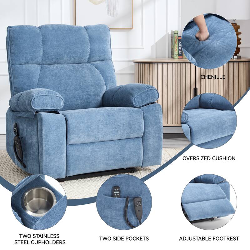 Large Electric Power Lift Recliners with Power-Remote