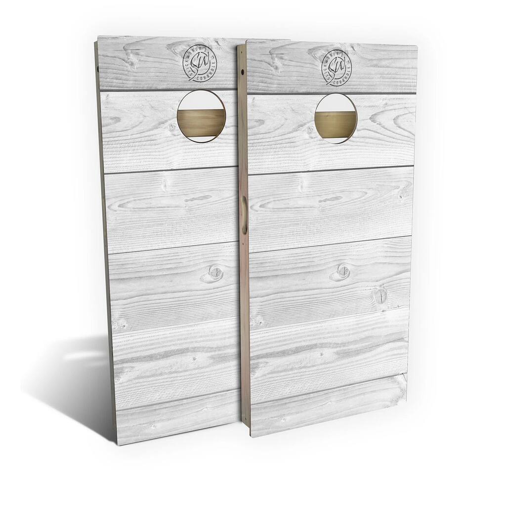 White Pallet Outdoor Cornhole Board Set