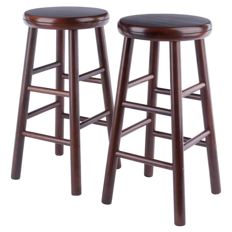 Swivel Seat Counter Stool Set - Walnut Brown - 25.25" - Set of 2