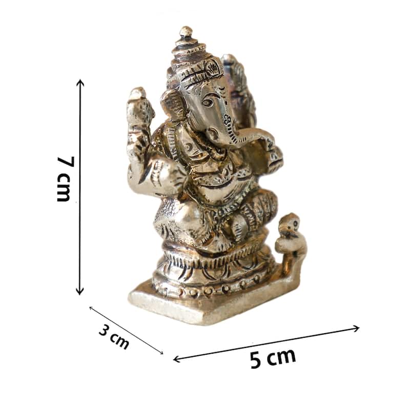 Cottage Handicraft ,Silver Plated Ganesha Ji with Free Elephant Gift