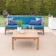 preview thumbnail 21 of 19, Christopher Knight Home - Aneska Outdoor 3-Seater Sofa Set with Slatted Coffee Table, Acacia Wood with Water-Resistant Cushions
