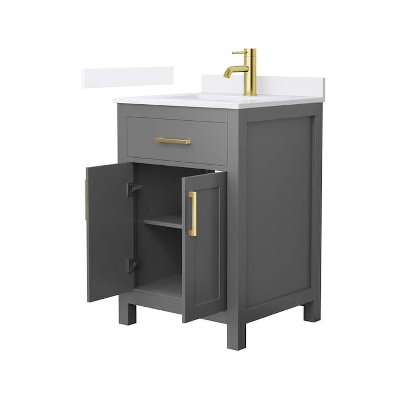Wyndham Collection WCG2424-24S-QTZ-UNSMXX Beckett 24" Free Standing