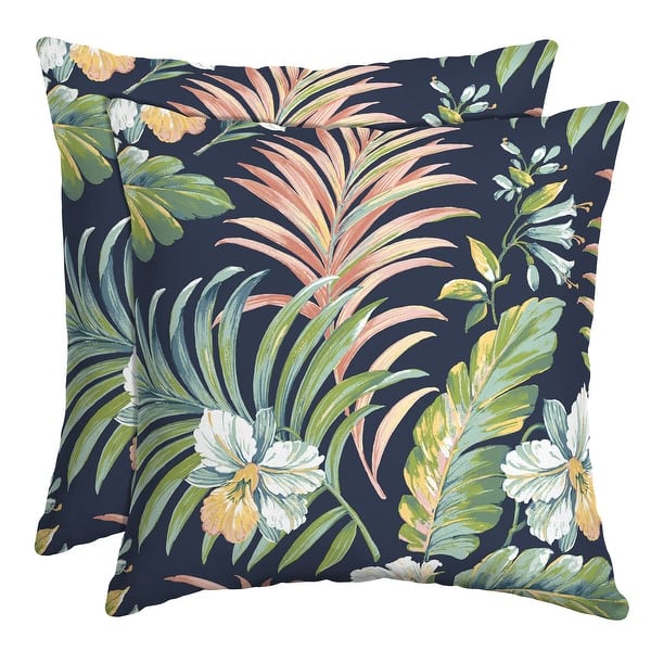 slide 1 of 9, Arden Selections Simone Tropical Outdoor Throw Pillow, 2 pack - 16 in L x 16 in W x 5 in H