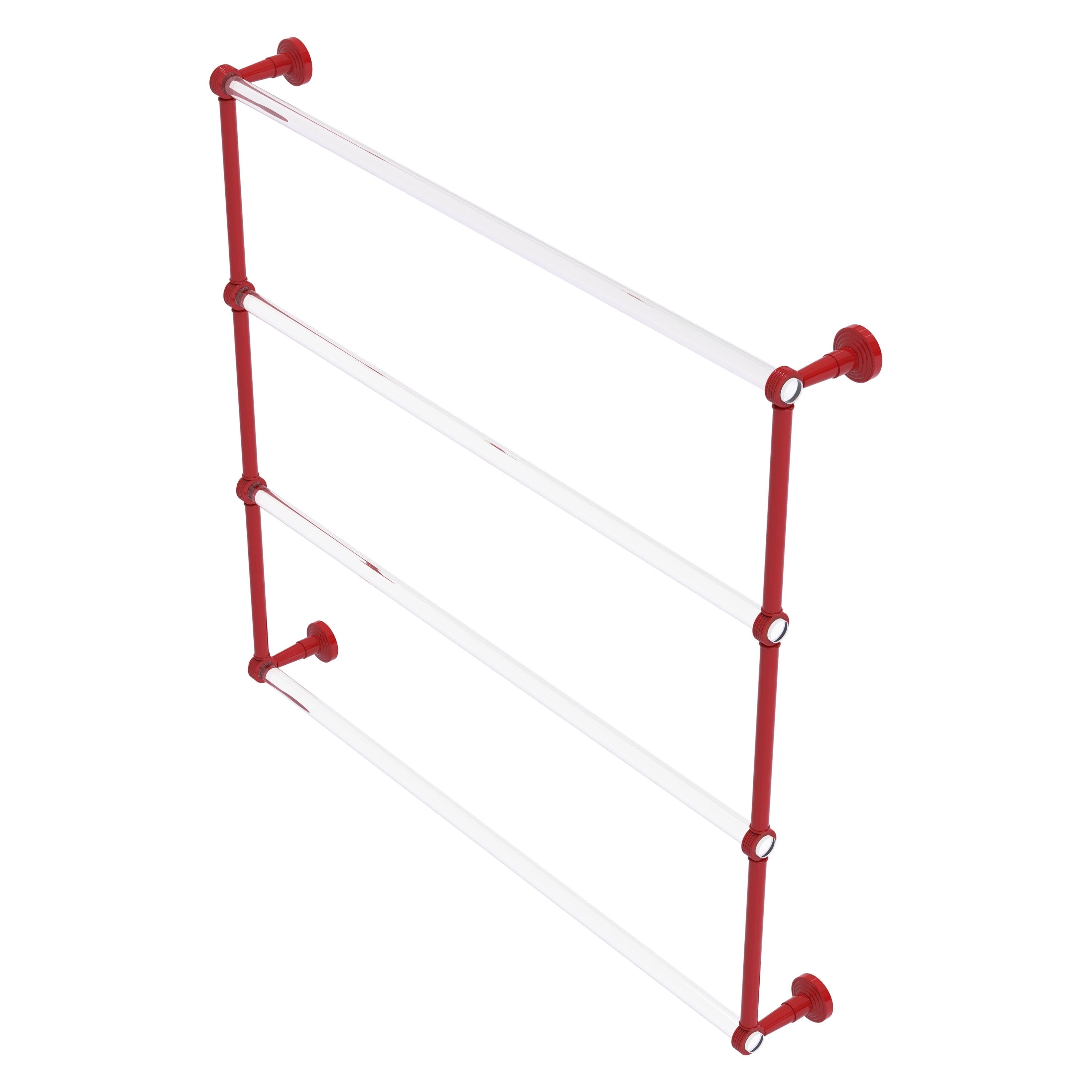 Allied Brass Pacific Beach Collection 4 Tier 24 Inch Ladder Towel Bar with Grooved Accents