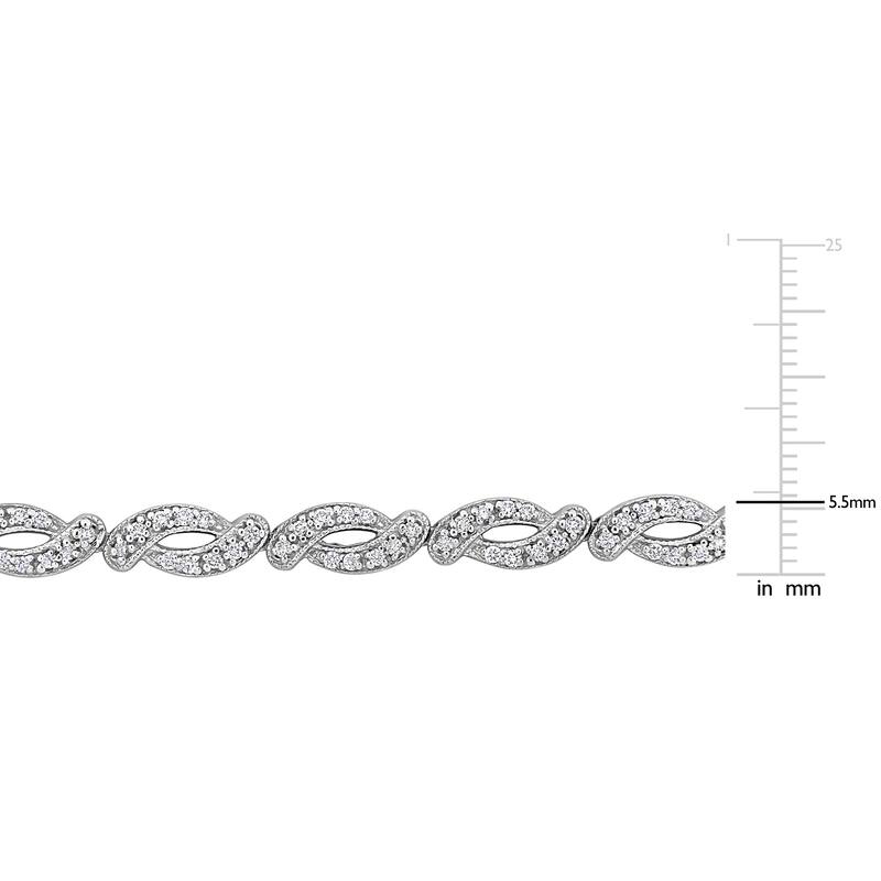 Miadora 1 1/6ct TDW Diamond Tennis Bracelet in 14k White Gold - 7.5 in