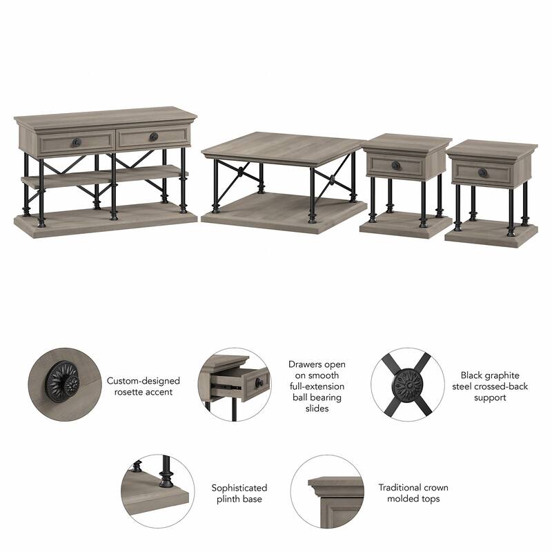 Coliseum Coffee Table with Console and End Tables by Bush Furniture
