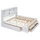 preview thumbnail 5 of 12, White King Size Platform Storage Bed Frame with Bookcase Headboard & 8 Drawers, Storage Compartments for Teens Adults