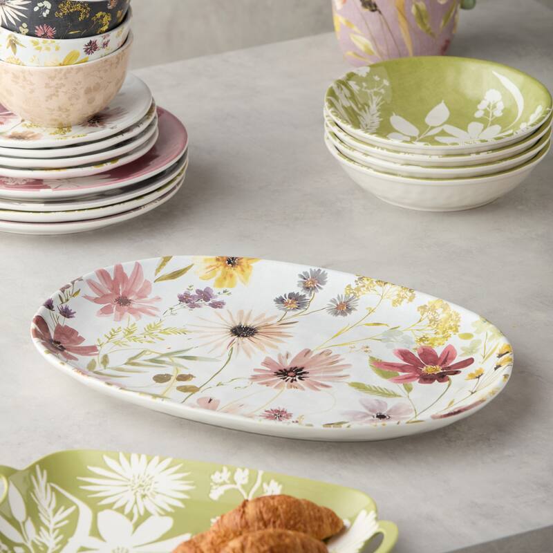 Certified International Wildflowers Oval Platter 16" x 12" - 16.00"L x 12.00"W x 1.13"H