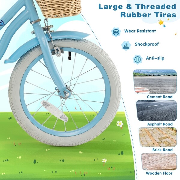 【10％OFF】 Gymax Retro Style Kids Bike Bicycle w/ Height Adjustable 玄関マット