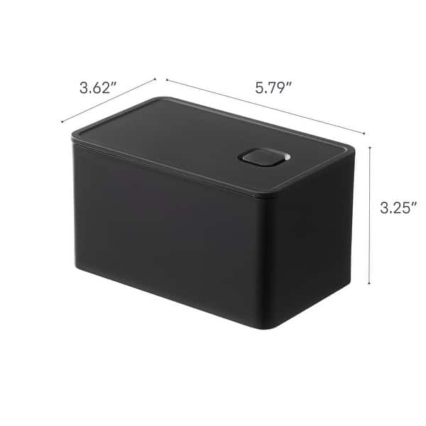 dimension image slide 1 of 2, Yamazaki Home Vacuum-Sealing Butter Dish, Polypropylene, 700ml - L 3.62 x W 5.79 x H 3.35 inches