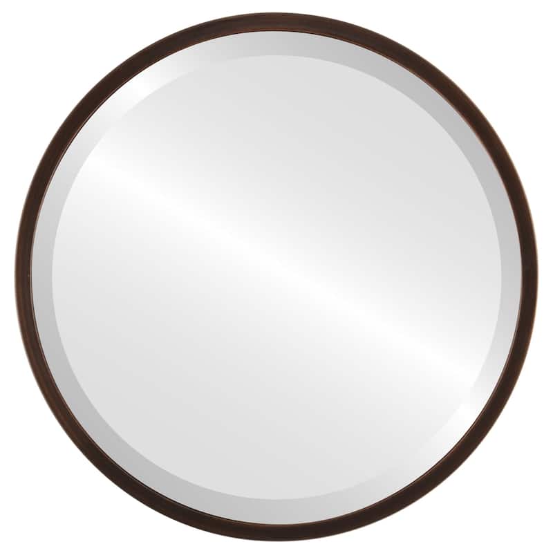Lincoln Framed Round Mirror - Rubbed Bronze - Rubbed Bronze