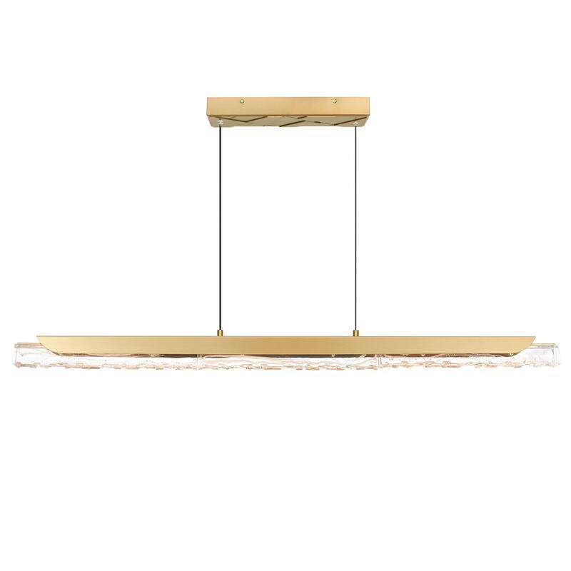 Valira Integrated LED 48in Brass Chandelier with Handcrafted Glass