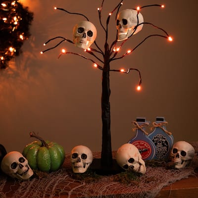 Skeleton Skull Halloween Decorations - 3.5" - Pack of 6