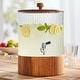 preview thumbnail 2 of 1, Naples Beverage Dispenser With Wooden Lid & Base 1.5 Gal