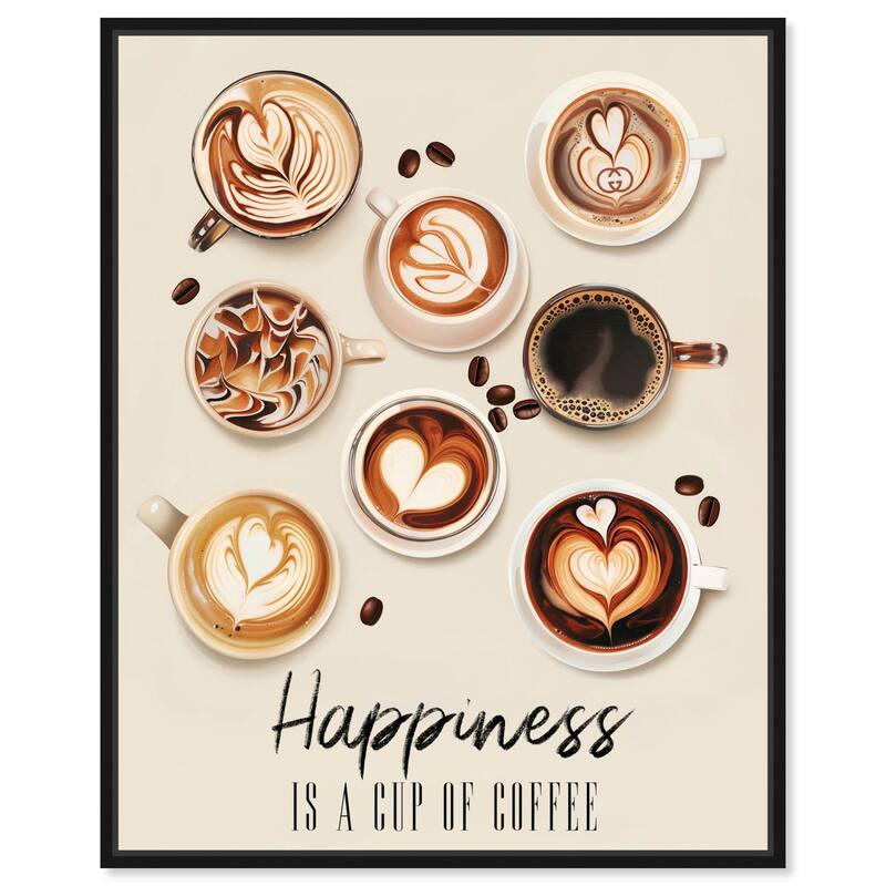 68945 Coffee Cup Collection Canvas by Art Remedy - Black - 12" x 12"