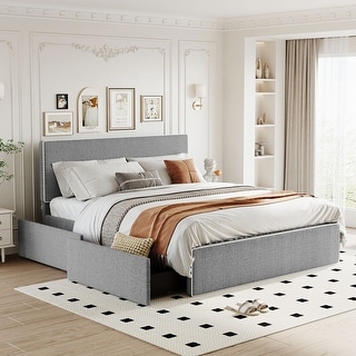 Queen Size Upholstered Platform Bed with 4 Drawers - Bed Bath & Beyond ...