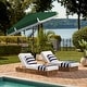 preview thumbnail 8 of 34, SAFAVIEH Milan 9ft Round Outdoor Patio Umbrella with Fringe Trim - UV Resistant, Crank Lift & Button Tilt