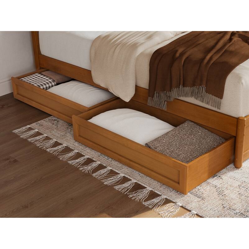 Emelie Platform Bed with Panel Footboard and Storage Drawers