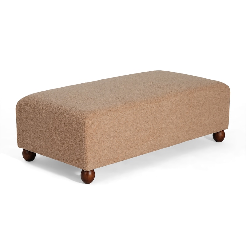 Christopher Knight Home - Modern Comfort Boucle Upholstered Ottoman Bench with Solid Wood Legs