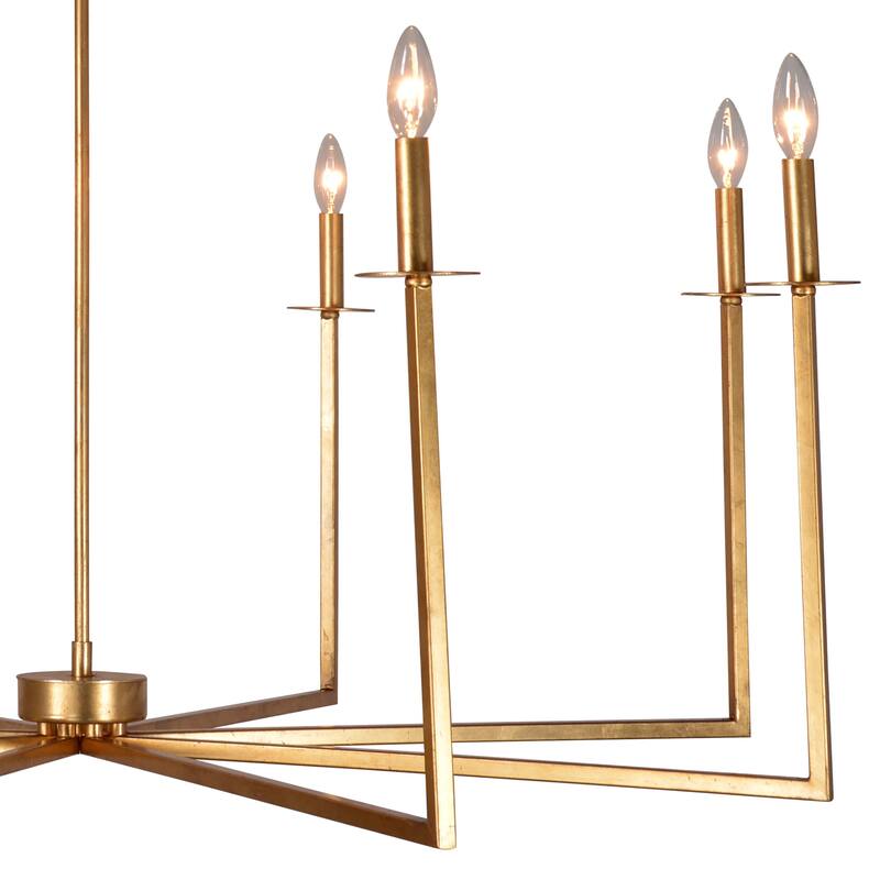 Gatsby Modern Starburst Chandelier, Antique Brass