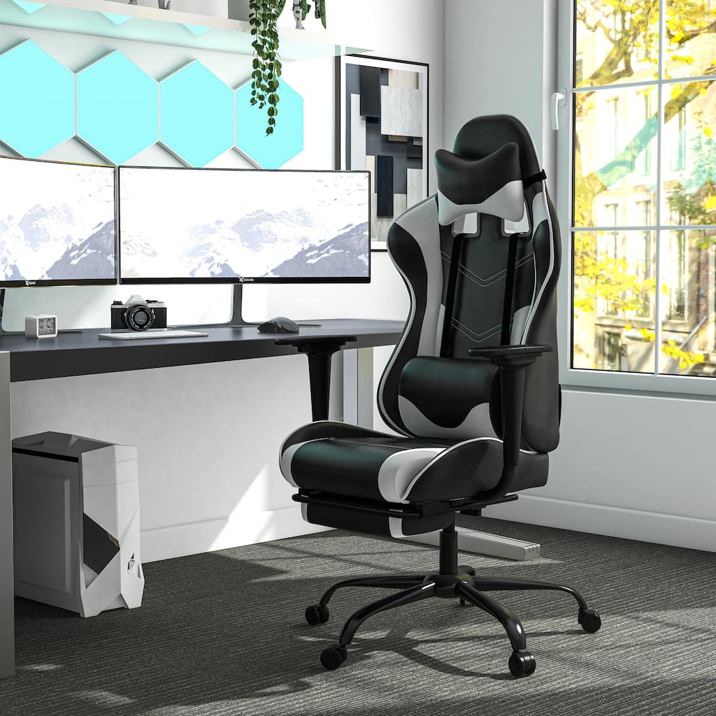 Furniture of America Matas Two-toned Height Adjustable Reclining Gaming Chair