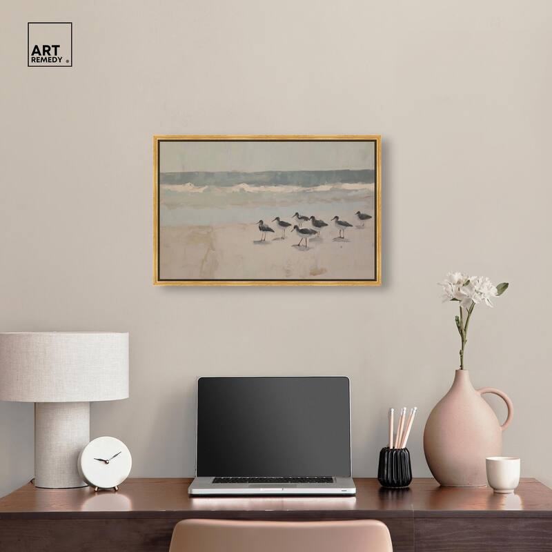 Seagulls at the Beach II Canvas by Art Remedy