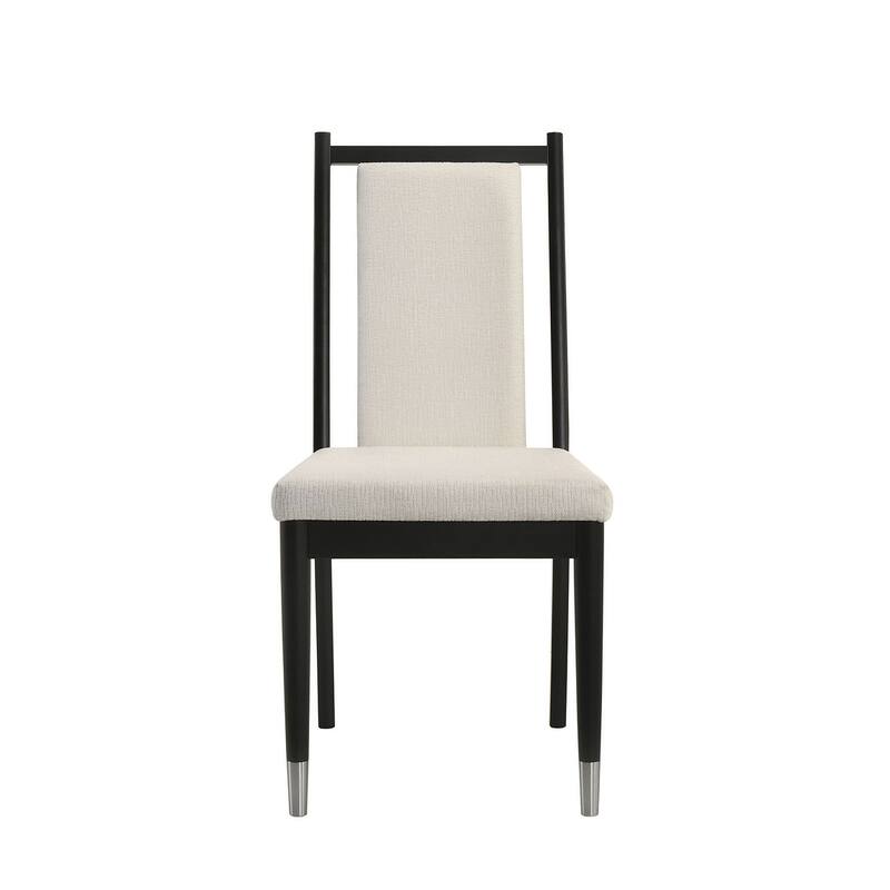 Black Finish Formal Padded Side Chairs Set