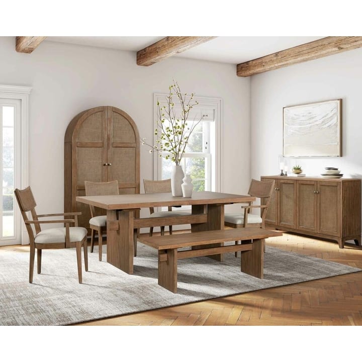 Coastal Wood Kitchen Table, Dining Table, Rectangular Table, Office Table, Brown