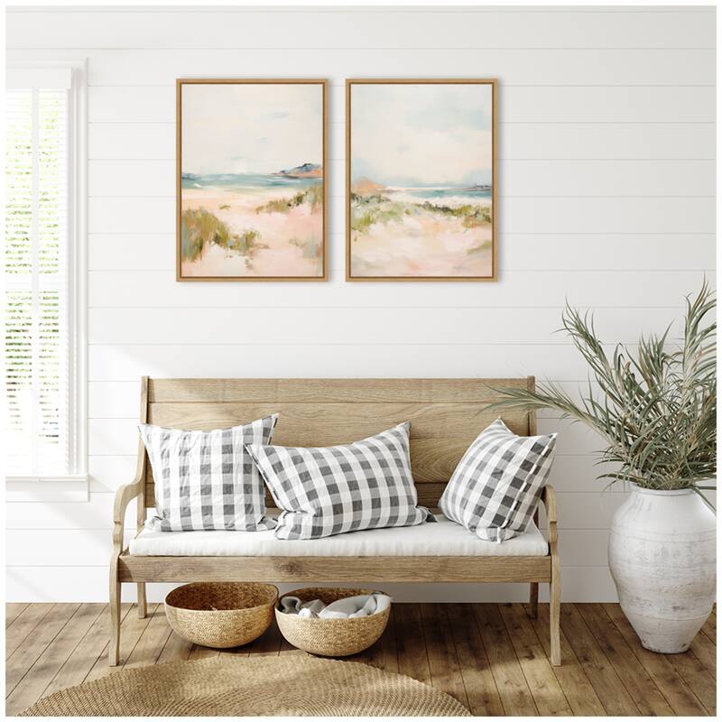 Kate and Laurel Natural Tranquil Landscape 2 Piece Framed Canvas Wall Art Set by Amy Lighthall