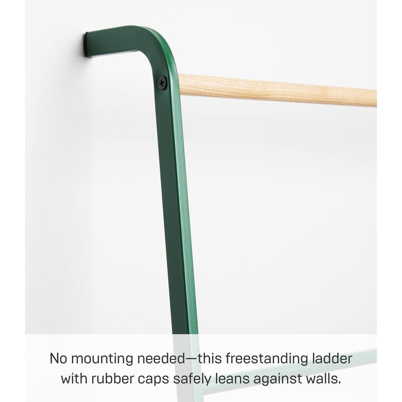 Yamazaki Home Leaning Storage Ladder - Two Styles, Steel, Ladder, Holds 13.2 lbs - L 9.45 x W 17.72 x H 62.99 inches