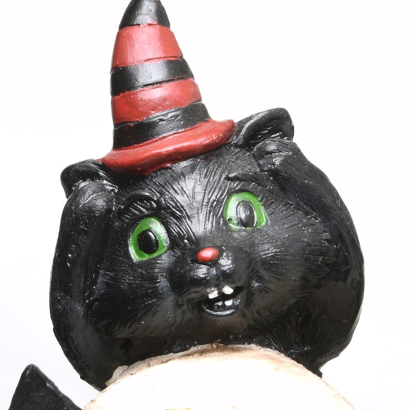 National Tree Company Halloween Three Black Cats and EEK Skull Sign Decoration, 5 Inches