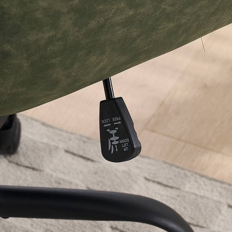 Modern Minimalist PU Leather Office Chair with Black Base, Height Adjustable, for Offices, Bedrooms and Dressing Tables