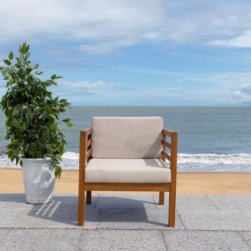 SAFAVIEH Maliyah Outdoor Arm Chair with Cushion - 26W x 26D x 26H